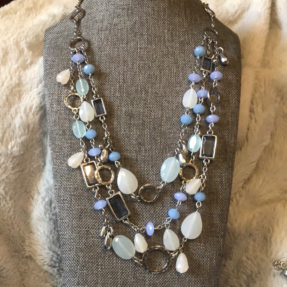 2 silver tone necklaces